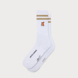 L&L – Mouse Stripes – Chaussettes de sport '90 blanches