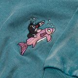 L&L – Mole Diver – Pull ras du cou '86 turquoise