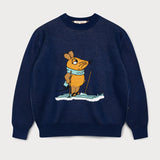 L&L – Mouse Ski – Pull en tricot '81 bleu marine