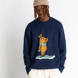 L&L – Mouse Ski – Pull en tricot '81 bleu marine