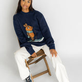 L&L – Mouse Ski – Pull en tricot '81 bleu marine