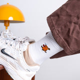 L&L – Maus Coffee – Chaussettes de sport '90 blanc/beige