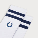 L&L – NFL Classics Colts Stripes – Chaussettes de sport blanches '90