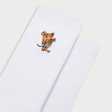 L&L – Mouse Fries – Chaussettes de sport '90 blanches