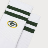 L&L – Chaussettes de sport NFL Classics Packers Stripes – '90 blanches