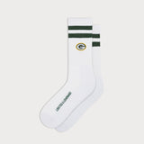 L&L – Chaussettes de sport NFL Classics Packers Stripes – '90 blanches