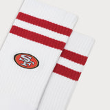 L&L – Chaussettes de sport NFL Classics 49ers Stripes – '90 blanches