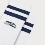 L&L – Chaussettes de sport classiques NFL Seahawks Stripes – '90 blanches