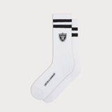 L&L – Chaussettes de sport NFL Classics Raiders Stripes – '90 blanches