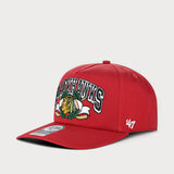 TPG – '47 Brand NHL Blackhawks Laurel – Casquette de capitaine rouge Taille : TAILLE UNIQUE