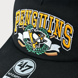 TPG – '47 Brand NHL Penguins Laurel – Casquette de capitaine noire Taille : TAILLE UNIQUE