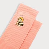 L&L – Maya l'abeille assise – Chaussettes de sport roses '90