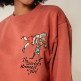 L&L – Långstrump Strongest Girl – '96 Box Sweater red