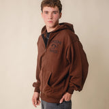 L&L – Lucky Luke Lonesome Ranch – '90 Athletic Zip Hoodie brown
