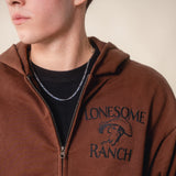 L&L – Lucky Luke Lonesome Ranch – '90 Athletic Zip Hoodie brown