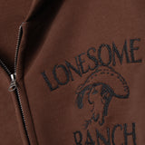L&L – Lucky Luke Lonesome Ranch – '90 Athletic Zip Hoodie brown