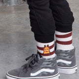 L&L – Mouse Hey! – Chaussettes de sport '90 crème/marron Taille : 23-28