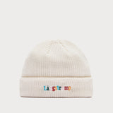 L&L – Långstrump Colorful Script – '04 Fisherman Beanie crème Taille : TAILLE UNIQUE