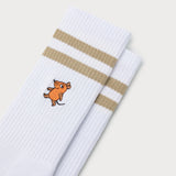 L&L – Mouse Stripes – Chaussettes de sport '90 blanches