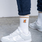 L&L – Mouse Stripes – Chaussettes de sport '90 blanches