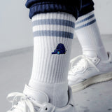 L&L – Elephant Stripes – Chaussettes de sport '90 blanches