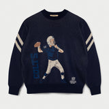 L&amp;L – NFL 23 Series Colts Quarterback – Pull en tricot bleu marine '81