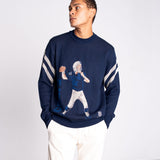 L&amp;L – NFL 23 Series Colts Quarterback – Pull en tricot bleu marine '81