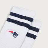 L&amp;L – NFL Classics Patriots Stripes – Chaussettes de sport blanches '90
