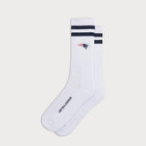 L&amp;L – NFL Classics Patriots Stripes – Chaussettes de sport blanches '90