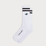 L&amp;L – Chaussettes de sport classiques NFL Panthers Stripes – '90 blanches