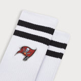 L&amp;L – Chaussettes de sport NFL Classics Buccaneers Stripes – '90 blanches