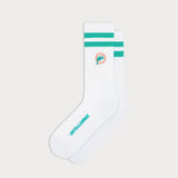 L&amp;L – Chaussettes de sport NFL Classics Dolphins Stripes – '90 blanches