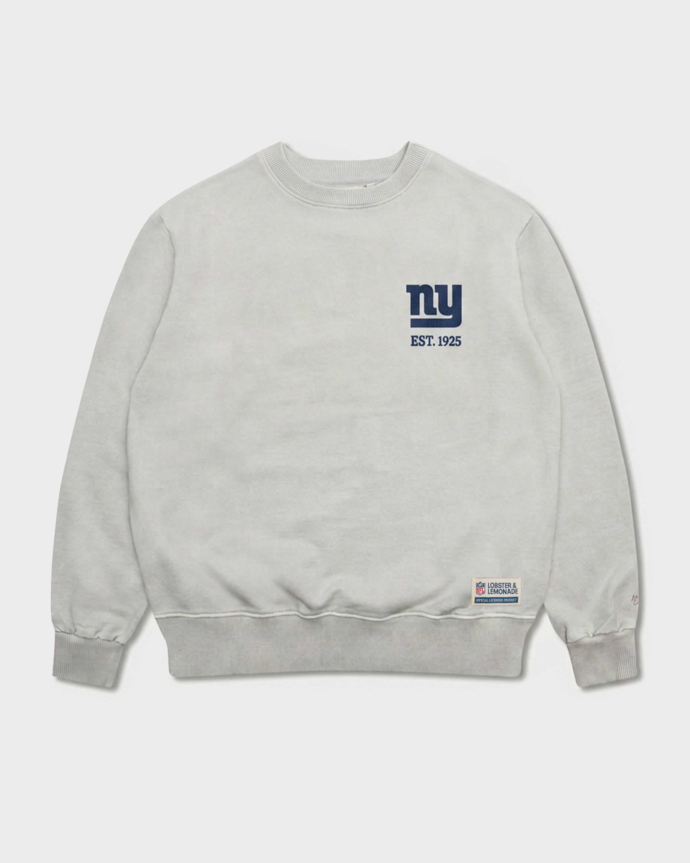 Grauer New York Giants Sweater von Lobster & Lemonade mit Logo auf der Brust