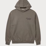 Vorderansicht des grauen Boxer Hoodies mit einem dezenten „Lonesome Ranch“-Print auf der Brust.