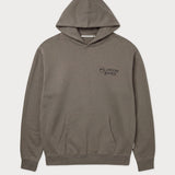 Vorderansicht des grauen Boxer Hoodies mit einem dezenten „Lonesome Ranch“-Print auf der Brust.