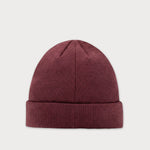 Rückansicht der braunen Beanie.