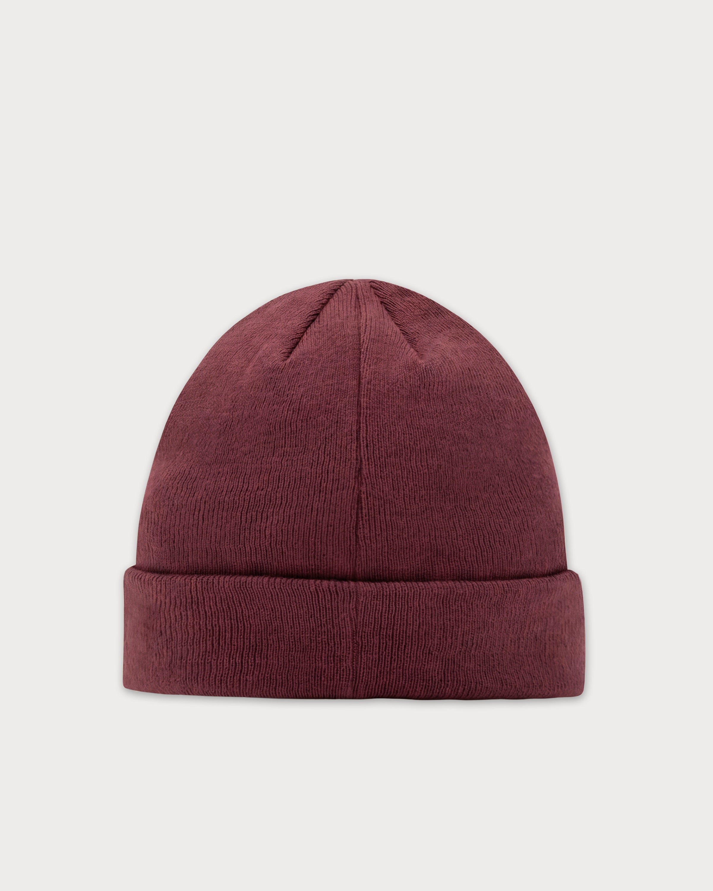 Rückansicht der braunen Beanie.